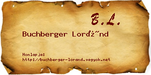 Buchberger Loránd névjegykártya